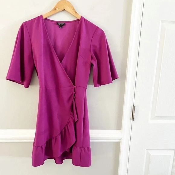 Dresses & Skirts - Elegant Purple Wrap Mini Dress